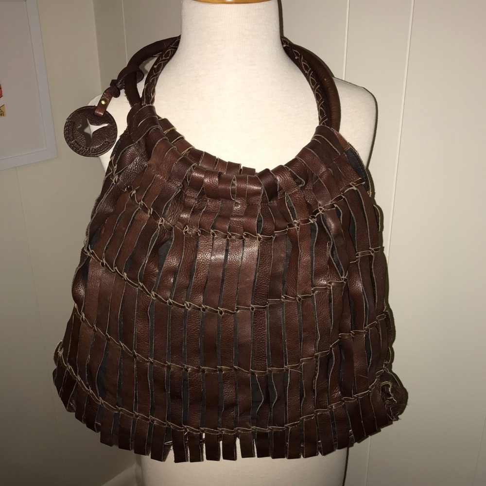 Anthropologie Leather Purse Bag slouch tote